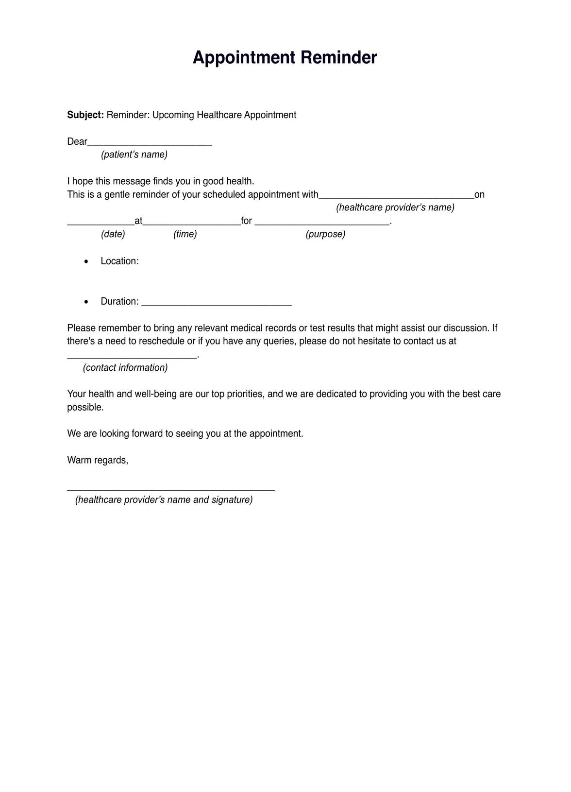Doctor Appointment Reminder Letter Template Word Infoupdate Doctor Appointment Reminder Letter Template Word Infoupdate