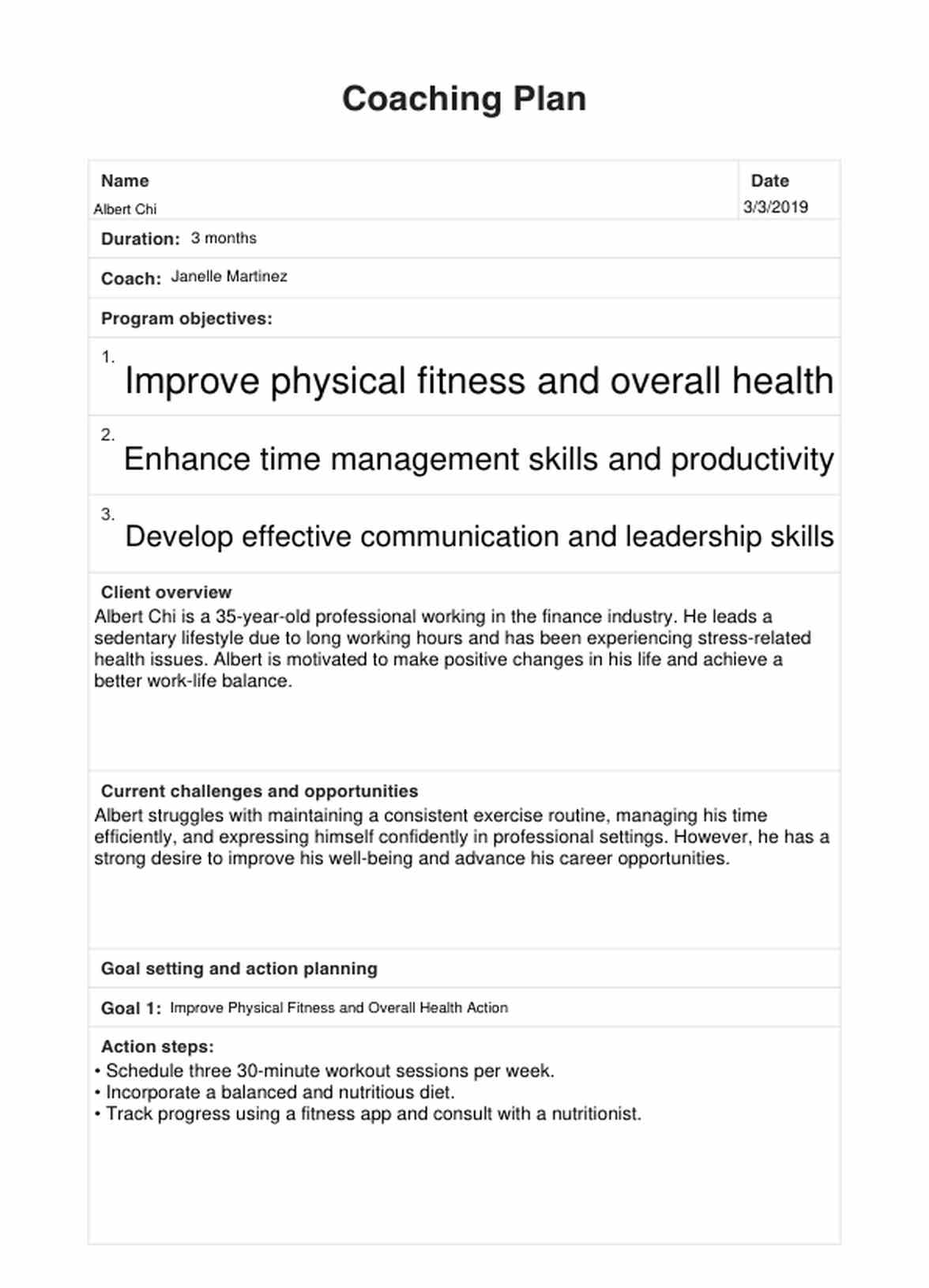 Coaching Plan Example Free PDF Download Coaching Plan Example Free PDF Download