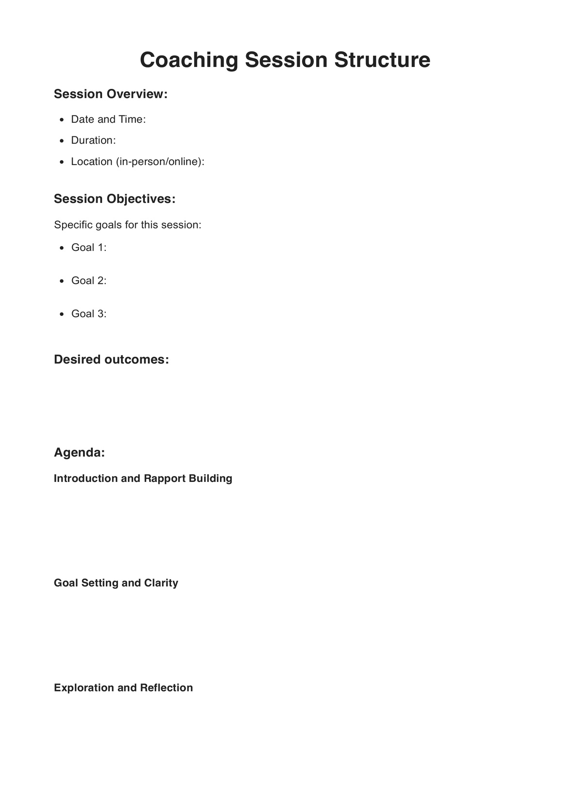 Coaching Session Structure