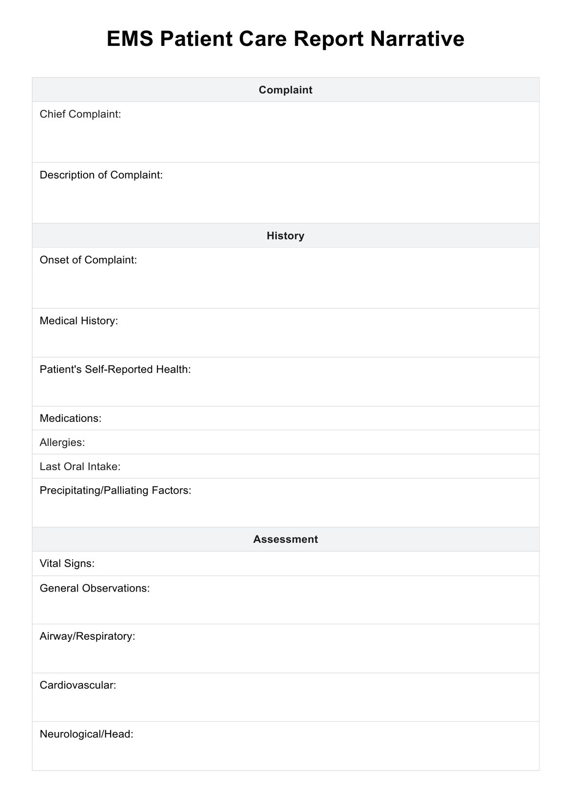 EMS Chart Narrative Template Example Free PDF Download EMS Chart Narrative Template Example Free PDF Download