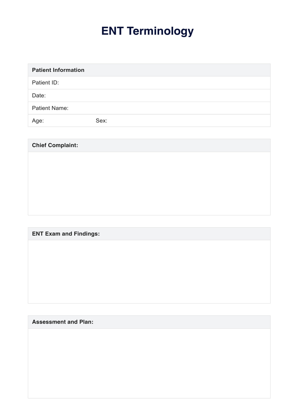 ENT Exam & Example | Free PDF Download