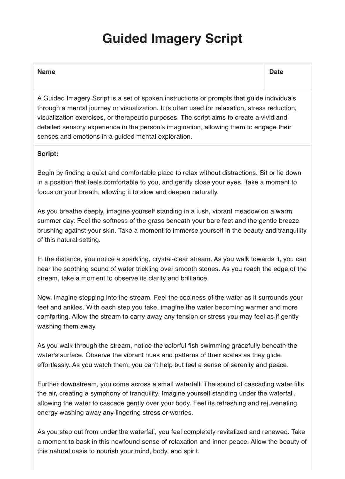 Guided Imagery Script