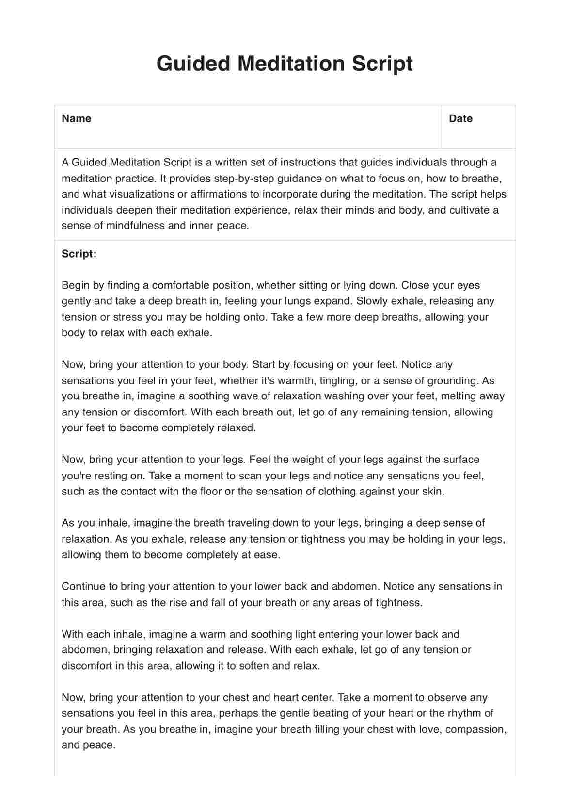 Guided Meditation Script