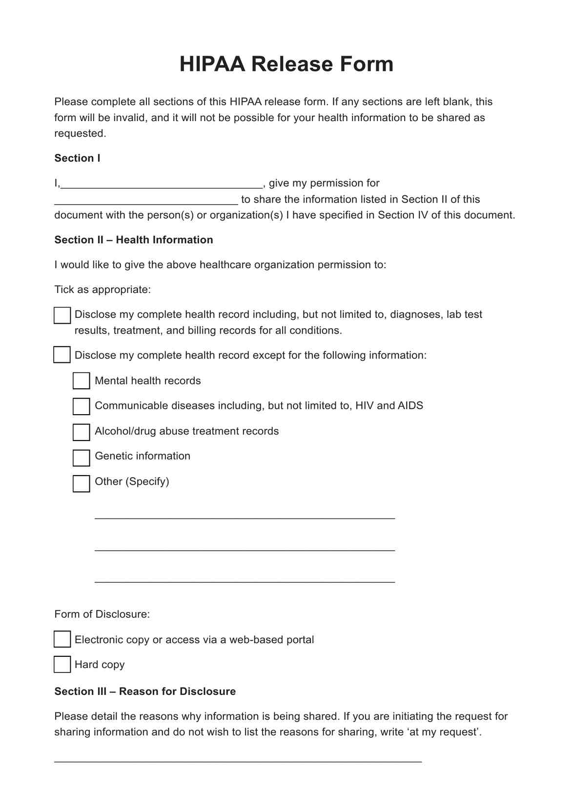 HIPAA Release Form Example Free PDF Download HIPAA Release Form Example Free PDF Download
