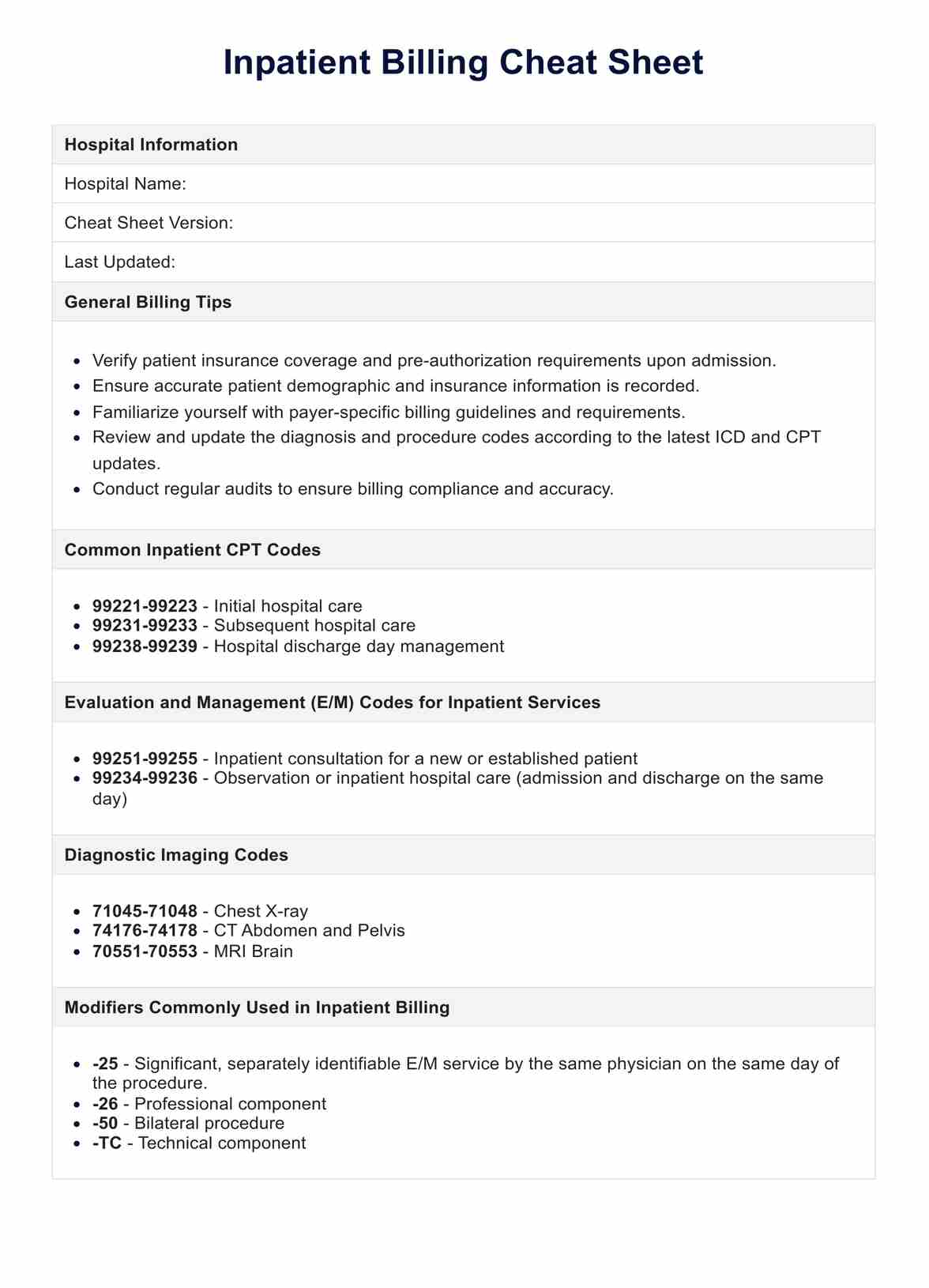 Chiropractic Billing Cheat Sheet & Example | Free PDF Download