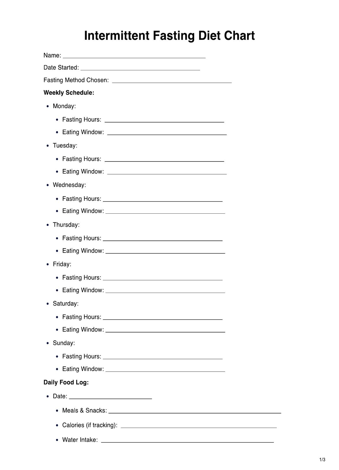 Intermittent Fasting Diet