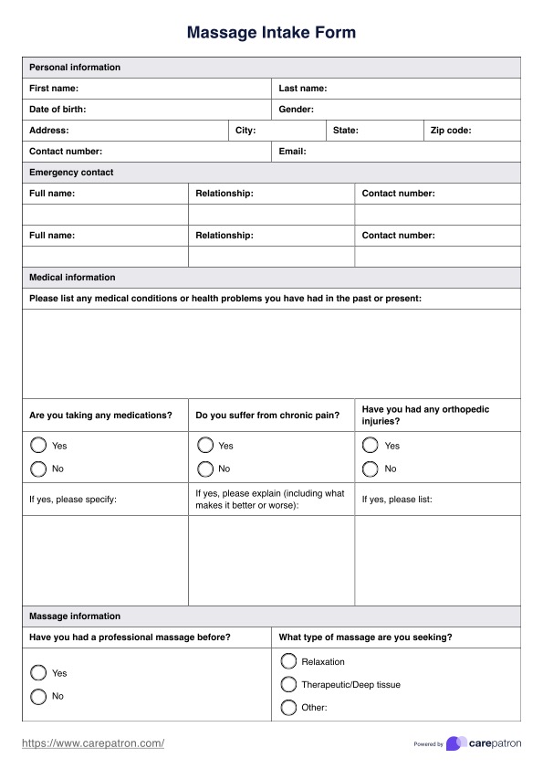Exles Of Client Intake Forms For Mage Therapy Infoupdate Exles Of Client Intake Forms For Mage Therapy Infoupdate