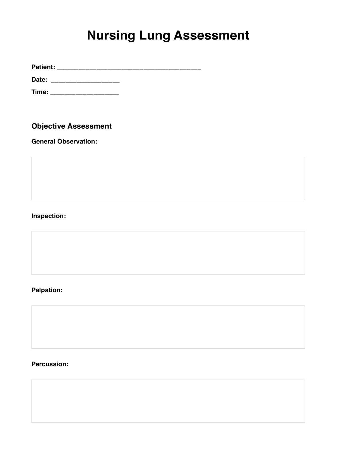 Nursing Lung Assessment