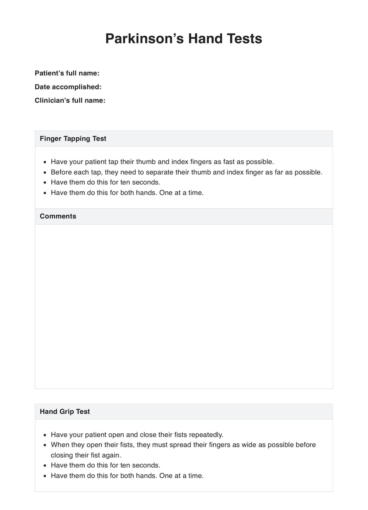 Hand Nerve Test Example Free PDF Download