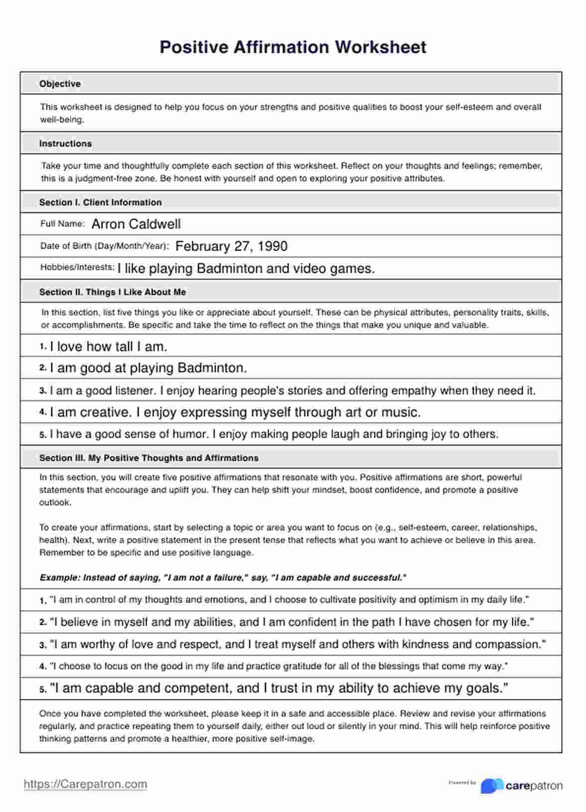 Printable Positive Affirmations Worksheet Pdf Printable Templates Printable Positive Affirmations Worksheet Pdf Printable Templates