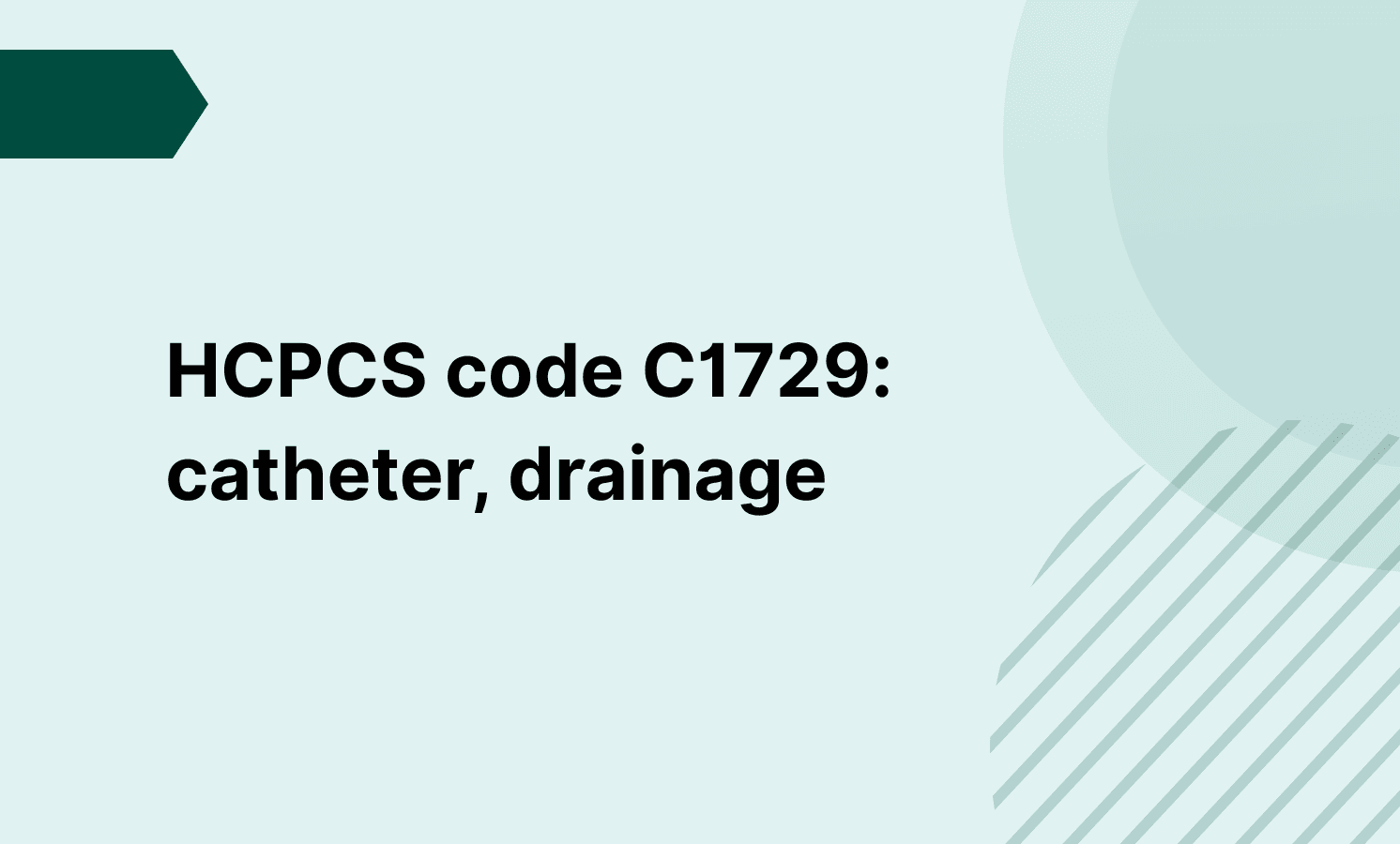 HCPCS code C1729: catheter, drainage