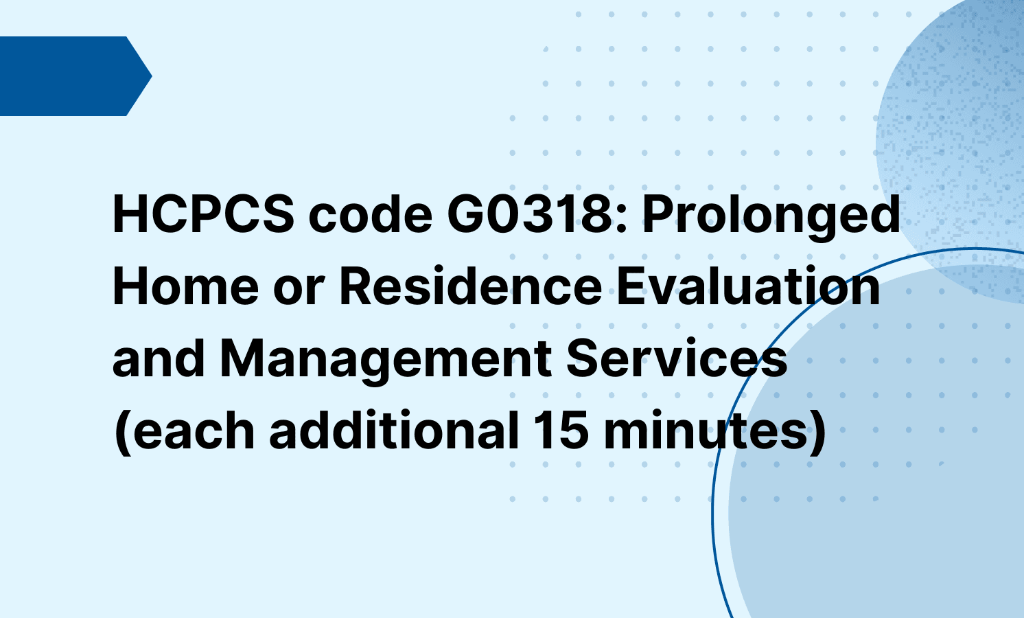 HCPCS code G0318: Prolonged Home or Residence Evaluation and Management Services (each additional 15 minutes)