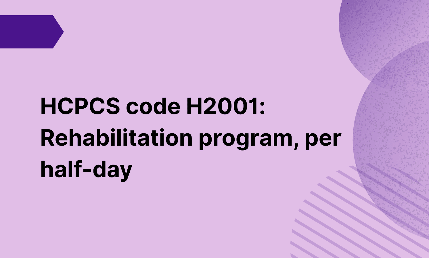HCPCS code H2001: Rehabilitation program, per half-day