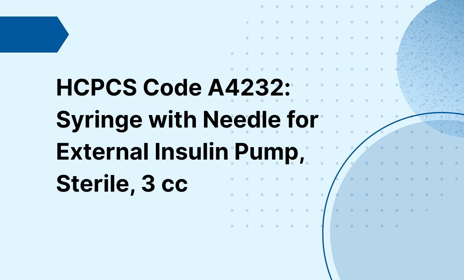HCPCS Code A4232: Syringe with Needle for External Insulin Pump, Sterile, 3 cc