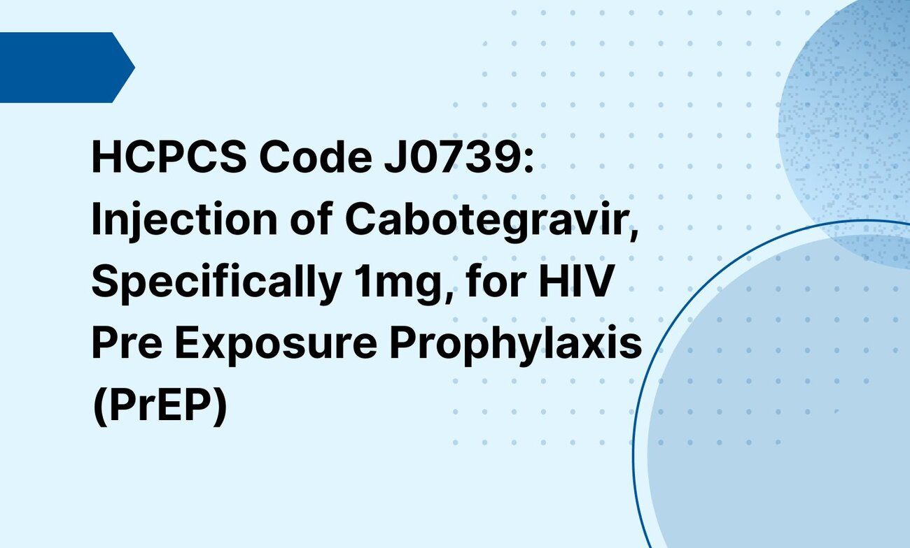 HCPCS Code J0739: Injection of Cabotegravir, Specifically 1mg, for HIV Pre Exposure Prophylaxis (PrEP)