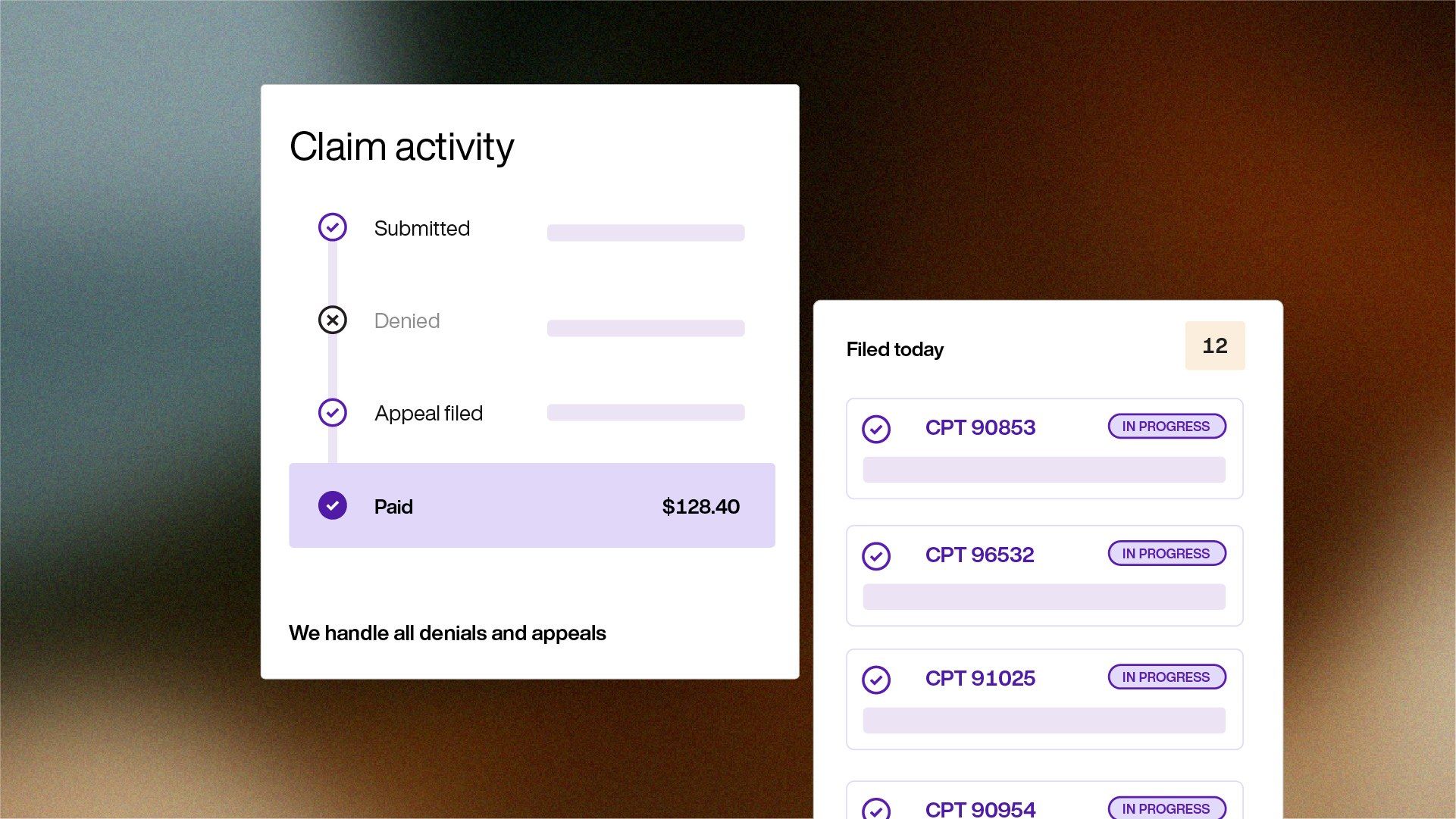 Claim activity