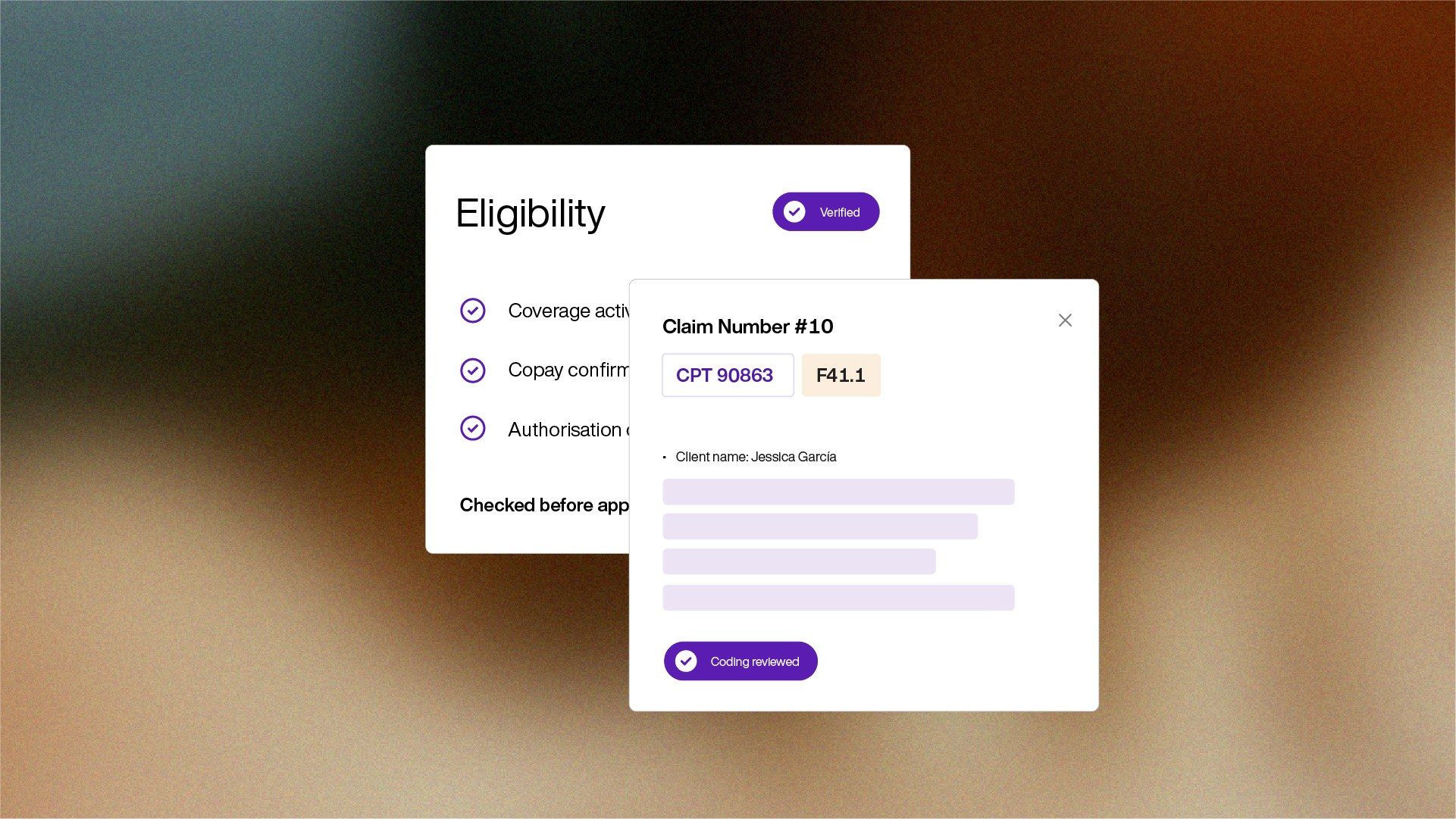 Eligibility claim