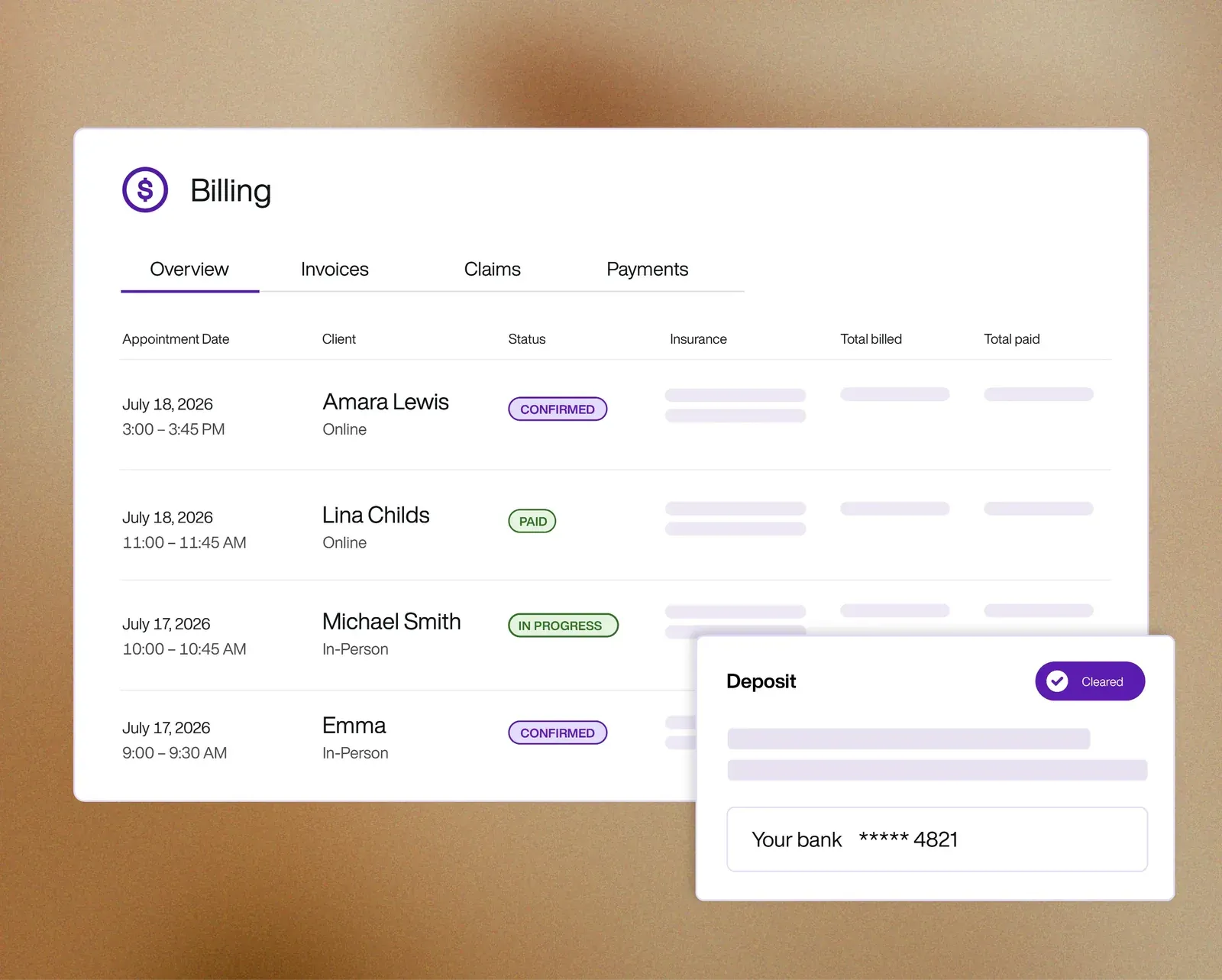 Invoicing and payments