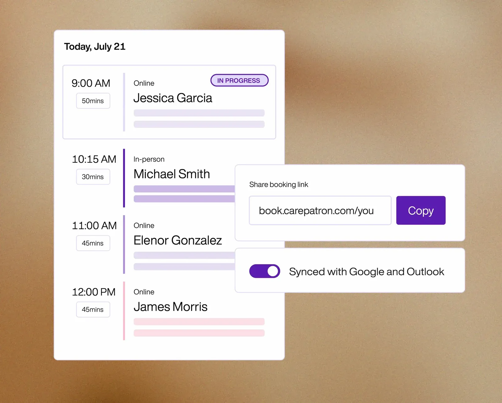 Scheduling and calendar
